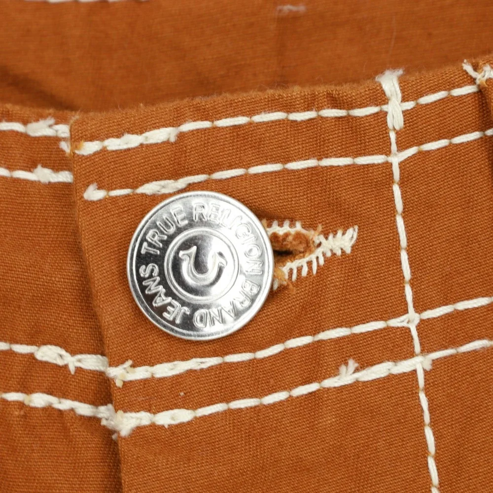 True Religion‎ Big T Double Pocket Baggy Cargo Jeans Caramel Cafe Size 28 Cotton